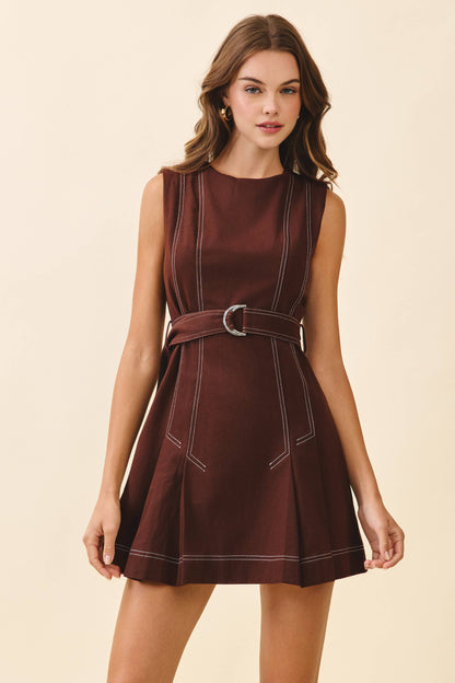 Topstitching Detail Dress