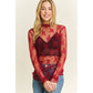 Lace Burgundy Top