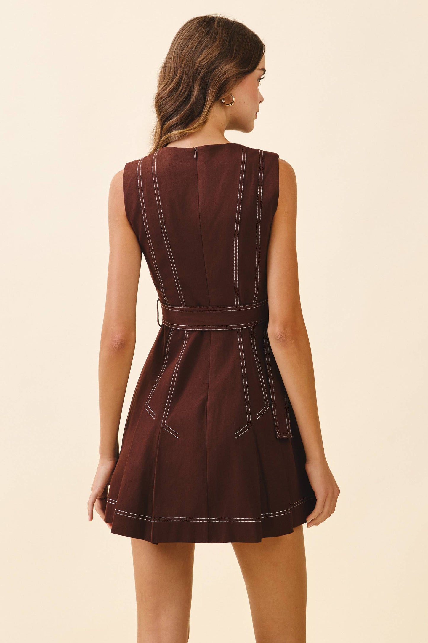 Topstitching Detail Dress