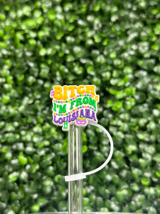Mardi Gras Silicone Straw Topper.