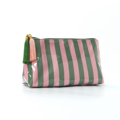 Color-Block Stripe Makeup Bag
