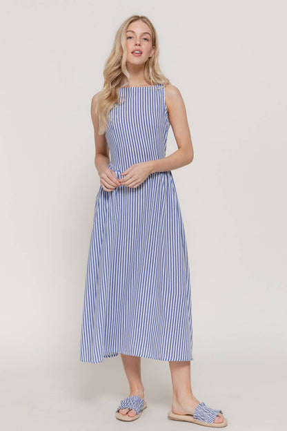 Blue Stripe Linen Dress