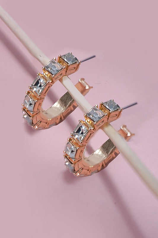 Rhinestone Hoop Earrings