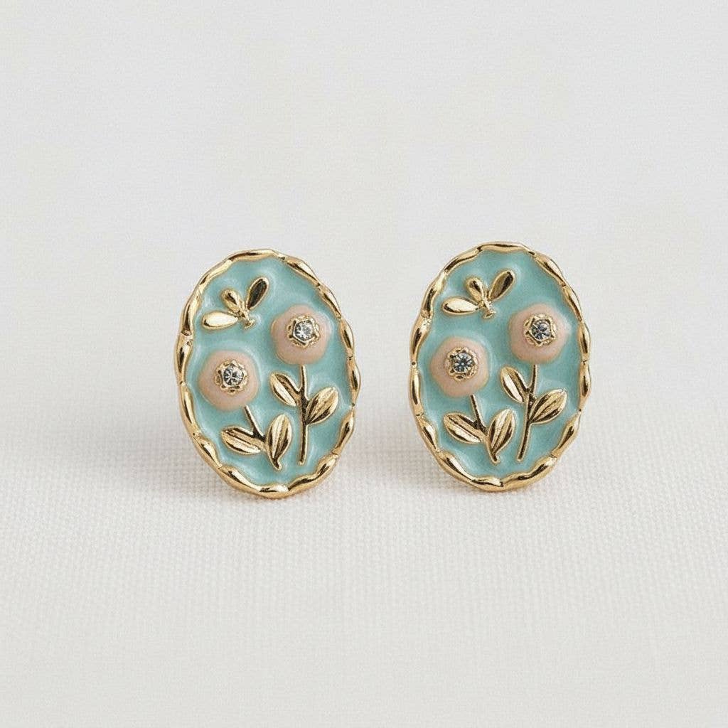 Floral Enamel Earrings