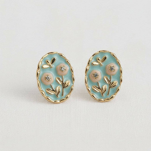 Floral Enamel Earrings