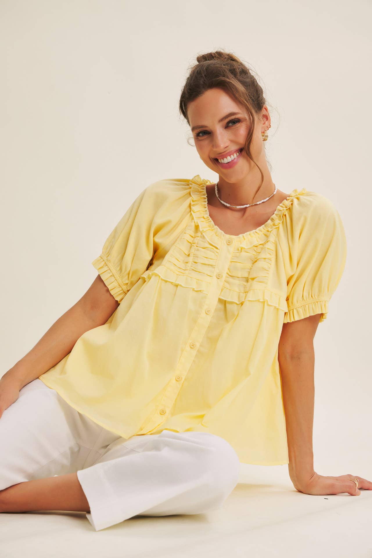 Delicate Ruffle Cotton Blouse
