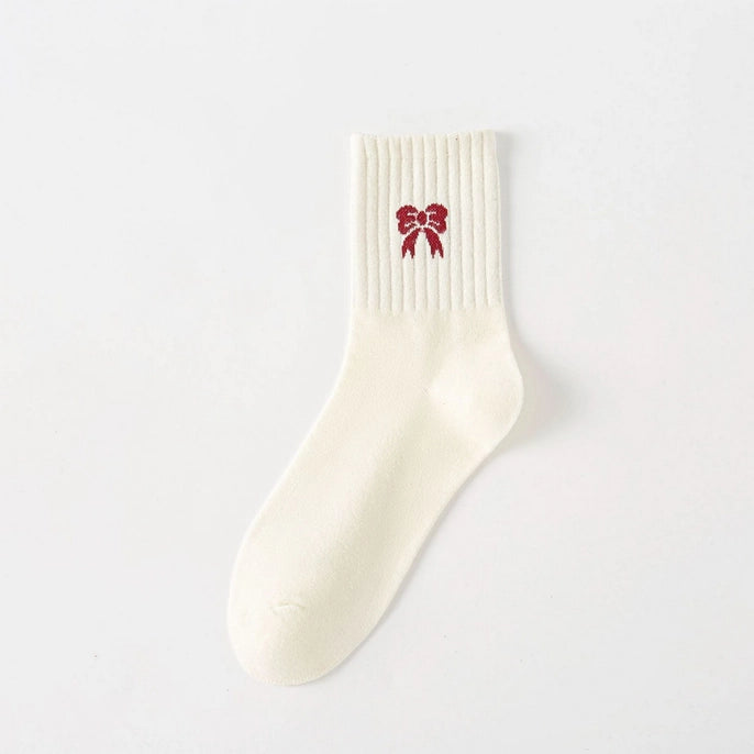 White Bow Sock