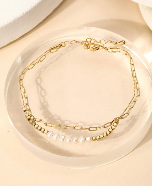 Cream Chain Link Bracelet