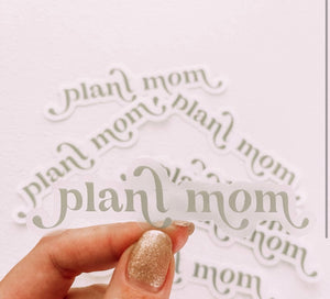 Clear Plant Mom Sticker